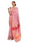 SWORNOF Womens Kanjivaram Banarasi Silk Saree Kanchipuram Patola saree (BABY PINK)