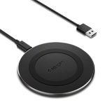 Spigen Essential Wireless Charger For Iphone 14/13/12/11/X.8 Series, Samsung Galaxy S23/S22/S21/S20 Oneplus 9/9 Pro With Usb-A To C Type Cable [Version 2] – Black