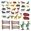 ToyMagic Animal Figure Toy Set of 31 Pcs|Farm & Jungle Animal Figure Playsets with Artificial Tree & Fencing|Birthday & Return Gifts|Learning Educational Animal Toyset for Kids 3+|Made in India