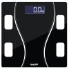 beatXP Black Art Weighing Machine with Backlit LCD Panel & 6mm Thick Tempered Glass, Weight Machine for Body Weight with 2 Year Warranty