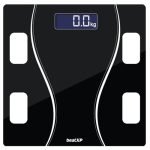 beatXP Black Art Weighing Machine with Backlit LCD Panel & 6mm Thick Tempered Glass, Weight Machine for Body Weight with 2 Year Warranty