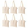 VantageKart Natural Cotton Plain Tote Shopping Bags with Extra Strong 13″ Handle | Hold 35 lbs | Heavy Duty, Washable, Eco Friendly Biodegradable Canvas Multipurpose Grocery Bag – Set of 6