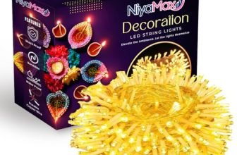 Niyamax Led String Lights – 12 Meter Fairy Lights With Full View Light 42 Led Bulb – Waterproof & Flexible Copper Led Serial String Lights (Warm White)