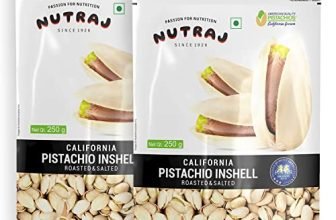 Nutraj California Pistachios 250G | Roasted & Salted Inshell Pista | Crunchy & Healthy | Healthy Snacks | Dry Fruits & Nuts | Rich In Vitamin & Minerals | Withshell Pistachio (500G (250G X 2))