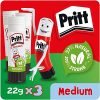 Pritt Glue Stick, Safe & Child-Friendly Craft Glue For Arts & Crafts Activities, Strong-Hold Adhesive For School & Office Supplies, 22 G (Pack Of 3)