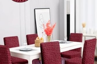 Cortina Dining Chair Slipcovers With Skirt|Pack Of 6|Protection Chair Covers|Removable, Washable|Universal Fit Super Soft Stretchy Polyester Spandex|Living Room, Kitchen, Party|Stripped|Maroon