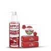 Pink Root Natural Rose Soap 100Gm (Pack Of 3) With Apple Oil Balancing Face Wash 100Ml