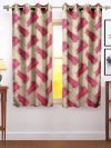 Cortina 150 Cm (5 Ft) Polyester Room Darkening Window Curtain (Pack Of 2)(Floral, Pink)