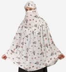 7 season’s Cotton Long Scarf Cum Mask Universal Size Usable for vehicle Driver for sunlight UV protection White Printed Design For Girl & Women (ABCD – L)