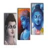 SAF set of 3 Lord Buddha UV textured self adeshive wall painting for home decoration SANF-SJ33