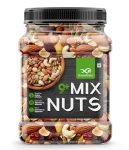 GreenFinity Healthy Nutmix 1kg | Jar Pack | Dried Almonds, Black Raisins, Cashewnuts, Cranberries, Green Raisins, Walnut Kernels & Many More. [Pack of 2].