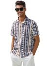 Leriya Fashion Shirt for Men || Rayon Abstract Printed Men’s Shirt || Short Sleeves Hawaiian Beach Shirt || Perfect for Camp || Outing || Summer Wear Shirt for Boys || Gift for Men (X-Large, Blue)