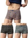 Lux Cozi Pack of 3 Men’s Assorted Inner Elastic Semi Long Printed Trunk (Size : 90cm)