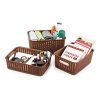 Cello Plastic Style Knit Small Basket Without Lid, Brown – Set Of 3