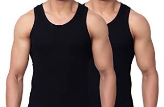 Dixcy Scott Men’S Regulart Fit Solid Vest (Pack Of 2) (K1-Pr4480_Black_L