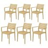 Attro Supreme Empire Armchair Premium Heavy Duty Plastic Chair Matt Finish Contemporary Style Chair With Arms For Living Room, Outdoor, Home, And Office-Classy And Comfortable-Cane Set Of 6