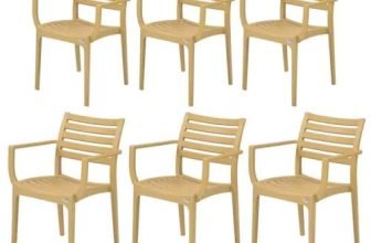 Attro Supreme Empire Armchair Premium Heavy Duty Plastic Chair Matt Finish Contemporary Style Chair With Arms For Living Room, Outdoor, Home, And Office-Classy And Comfortable-Cane Set Of 6