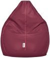 Amazon Brand – Solimo XL Bean Bag Cover (Maroon with Pink Piping) (Faux Leather)