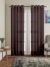 Amazon Brand – Solimo Polyester Polylinen Solid Long Door Curtains (Pack of 2, 9 Feet, Brown)