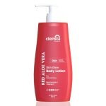 Clensta Red Aloe Vera Skin Glow Deep Moisture Body lotion For Women & Men | With 2% Niacinamide & Vitamin C For Skin Radiance and Deep Moisture | Daily Use | For All Skin Types | 400ml | NEW LAUNCH