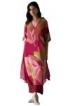 ANNI DESIGNER Women’s Calf Length Printed Straight Kurta with Pant (Apni Pink Co-ord Medium)