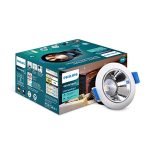PHILIPS 7 Watt Chrome Reflector LED Ceiling COB Round Spot Light with Adjustable Tilt | Cut out: 67mm | Cool Day Light, Pack of 1 (Glide Spot)