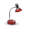Lexton Study Table Lamp | Metal Body | Round | Adjustable Lamp Neck | Push Button/Switch On and Off | Suitable for Learning, Reading, Working | Office Desk (Red, Metal, 1 Piece)(Bulb Not Included)