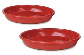 Plants Bottom Plate, Drip Tray For Plants, Gamla, Terracotta Color| (10-Inch, Red) Set Of 2