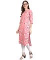 Yashika Floral Regular Women’s Crepe Printed Pink Color Straight Kurta/Kurti (YS-K1037-L_0) (YS-K1019-K1040-P_0_Pink04