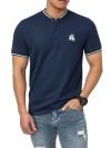 Lymio Men T-Shirt || T-Shirt for Men || Plain T Shirt || T-Shirt (Polo-06-10) (L, Navy Blue)