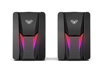 Aula N-108 2.0 Speaker For Pc, Laptops, Desktop With Led Light Mode, Usb Powered, Aux Input, Volume Control Pod – Black