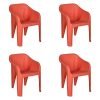 Nilkamal Eeezychr Plastic Mid Back With Arm Chair | Chairs For Home| Dining Room| Bedroom| Kitchen| Living Room| Office – Outdoor – Garden | Dust Free |100% Polypropylene Stackable Chairs | Set Of 4