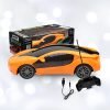 Gooyo 6399CH 3D Lights 4 Functions Rechargeable Remote Control Racing Car Toy for Kids | Orange Color, Power Source: Lithium Battery for Car (Included) & 2xAA Battery for Remote (Not Included)