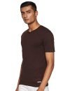 Macroman M-Series Men’s Solid Regular Fit Undershirt (MS304_Mocha Brown S)
