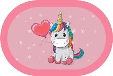 Status Contract Super Water Absorbent Soft Doormat, Quick Dry Dirt Barrier For Home, Bathroom, (40X60Cm) (1, Pink Unicorn)