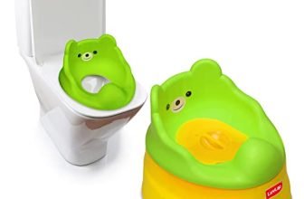Luvlap Adaptable 2 In 1 Potty Training Seat For 1 + Year Child, Potty Trainer With Detachable Potty Bowl, Suitable For Potty Training Of Boys & Girls (Green & Yellow)
