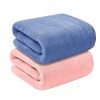 MAXOSHINE Microfiber Towels for Bath-Soft Coral Fleece Towel with Hook Quick Dry Super Absorbent-Bath Towel for Men and Women-70 x 140 cm (Blue/Pink, Pack of 2)