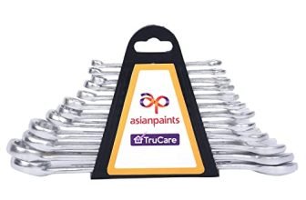 Asian Paints Trucare 12-In-1 Pcs Combination Jaw Spanners Wrench Set | Carbon Steel With Rust & Corrosion Resistant Chrome Plating & Satin Finish | Multipurpose Combination Tool Kit | Is: 2028:2004