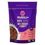 Yogabar Dark Chocolate & Cranberry Muesli 700g – India’s 1st and Tastiest Chocolate Muesli – Breakfast Cereal with 83% Nuts & Seeds, Dried Fruits, & Whole Grains – Vegan & Gluten Free Snack