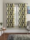 Cortina 2 Piece Polka Design Panel Eyelet Polyester Window Curtains – 5 Feet, Green