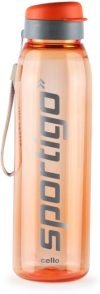 Cello Sportigo Safe Plastic Water Bottle, 1000 Ml Bottle(Pack Of 1, Orange, Plastic)