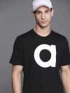 Adidas Typography Men Round Neck Black T-Shirt