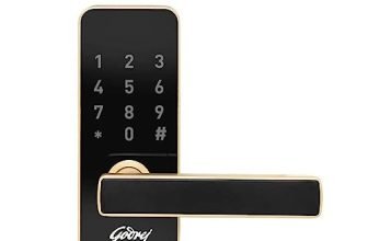Godrej Smart Locks I Catus Touch I Smart Digital Lock For Wooden Door I 2 In 1 Access I Pin Access I Mechanical Key I Champagne Gold Finish I 3 Years Warranty