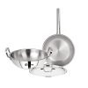 Bergner Tripro Triply 3 Pc Cookware Set, 24Cm/3.1L Kadai, 22Cm Fry Pan, 1X Stainless Steel Lid, Stay Cool Handles, Induction & Gas Ready, Laser-Etched Scale, Multi-Layer Polish Surface, 5-Year Warranty