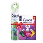 Odonil Spray & Gel Pocket Combo : Odonil Room Air Freshner Spray, Jasmine Fresh – 220 ml + Odonil Gel Pocket Mix – 30g (Assorted pack of 3 new fragrances) | For Home & Office | Long Lasting Fragrance