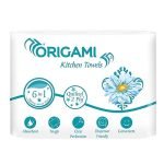 Origami 2 Ply Kitchen Tissue Paper Roll – 6 in 1 (60 Pulls Per Roll, 360 Sheets)