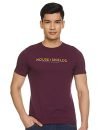 Amazon Brand – House & Shields Men’s Regular T-Shirt (HS-A22-TS-02_Beetroot Red,Graphic L)