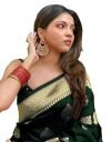C J Enterprise Women’s Banarasi Saree Pure Kanjivaram Silk Saree Soft Design Wear Pattu Sarees Latest Cotton Sari collections With Blouse Piece for Wedding sadi new ladies 2023 Party (Pari122 Green)