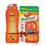 Dabur Glucoplus-C Instant Energy Glucose Orange Flavour-1Kg (With Sipper Free)|Replenishes Energy|25% More Glucose In Every Sip|Vitamin C Helps Boosts Immunity|Calcium Supports Bone Health,Vegetarian
