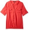 Harpa Women’s Body Blouse Shirt (GR3361_Coral_Small)